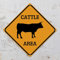 Caution Cattle Cow Crossing XING Blechschild Rinder Kuh Bereich Warnung Straßenschild Bauernhof Tiere Neuheit Vorsicht Verkehrsschild für Zuhause Bars Clubs Cafes Man Cave 30,5 x 30,5 cm