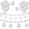 Basong Diamond Wedding Anniversary Decorations, 60th Wedding Anniversary Decorations include 60th Anniversary Balloons, Banner Silvery Heart Bunting Satin Sash for 60th Couple Anniversary Party