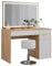 Vicco Schminktisch Adela, Weiß/Natural Rockford Hickory, mit LED-Spiegel & Hocker