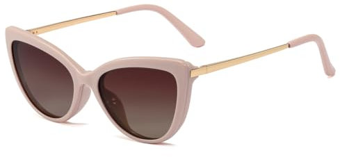 kachawoo Occhiali da sole magnetici clip on polarizzati anti-luce blu lenti donna TR90 montatura occhiali gatto occhio, Cornice rosa, L