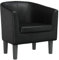 vidaXL Clubsessel, Sessel mit gepolstertem Sitz Armlehnen, Cocktailsessel mit Holzgestell, Loungesessel Relaxsessel Polstersessel, Schwarz Kunstleder