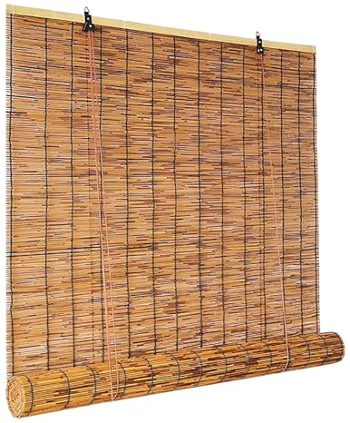 B 80 x H 160cm Bambus Rollo Sichtschutz Fenster Jalousien B 90 x H 180cm B 140 x H 200cm Rollo 70% Verdunkelungsrollo für Outdoor Balkon Garten Mit Lifter (Color : Hoch 135cm, Size : Breit 165cm)
