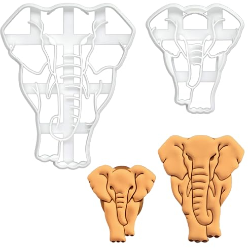 BAKERLOGY Sat von 2 Elefant Ausstechformen (Formen: Mutter Elefant und Junger Elefant)