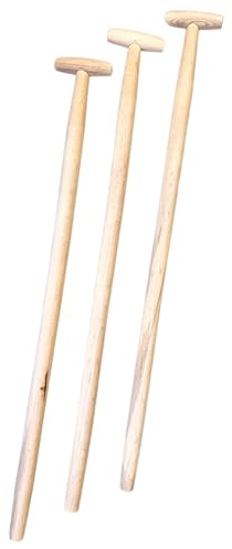 pokm toolsmarket - 3 Stk. Besenstiel Holz 100cm Ersatzstiel mit T-Griff, Holzstiel aus Buchenholz, Gerätestiel Ø 38 mm, Holzstiele für Gartengeräte, Gartenhacken, EU-Produktion