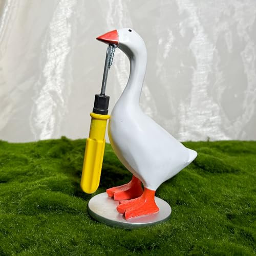 Hinittey Magnetischer Gans-Schlüsselhalter, niedliche Heimdekoration, Kawaii, Zimmer, Büro, Tisch, Schreibtisch, Dekoration, ästhetisch, lustige Skulptur, Schlafzimmer-Dekor, Einweihungsgeschenke für