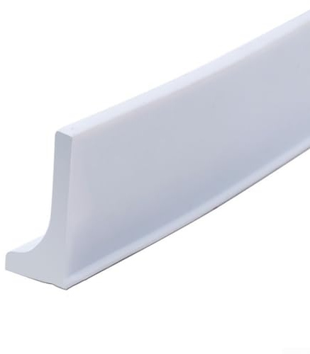 Design a basso profilo per soglie doccia resistenti alle perdite, 1 m, striscia in silicone (bianco)