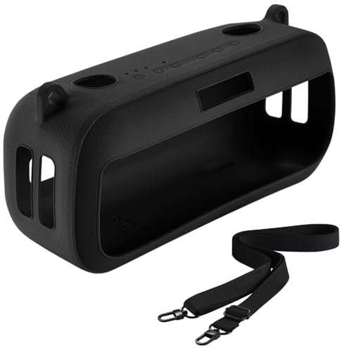 Silikonhülle Tragetasche Case Schlinge Tasche Hülle für Bose Neuer Tragbarer SoundLink Max Lautsprecher (Schwarz)