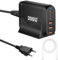 200W Chargeur USB C Multiple, 6 Ports GaN Ⅲ Chargeur Rapide, Station de Charge USB C de Bureau, PD+QC Compatible avec iPhone iPad Samsung MacBook Ordinateur Portable, Noir avec Câble USBC 100W 1.5m