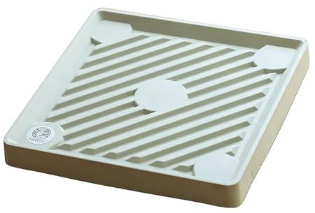 DUJAE Pflanzencaddy mit Rad, quadratischer Blumentopfwagen aus Kunststoff, Blumentopftransportwagen, Garten-Blumentopfständer auf Rädern, Blumentopfcaddy auf Rädern, Pflanzen(Beige,34cm)