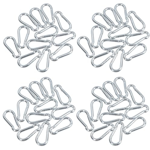 Carabiner Hook Clip Snap Hook Spring Loaded 5mm x 50mm 50kg Capacity 48pc