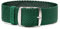 ClassicWatchStraps Perlon Uhrenarmband | Grün - 8 mm - Schließe: Silber Gebürstet | Nylon | Ersatz-Armband