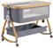 YAZOCO Cuna 3 en 1, Cuna de colecho,Crib Mecedora, Ajuste de Altura e inclinación del colchón, 4 Ruedas con Freno, Colchón Ergonómico (Versión Superior Gris)