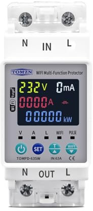 Disjoncteur TOMZN 63A 110V 230V WIFI commutateur intelligent smartlife Kwh mesure disjoncteur minuterie avec tension de courant et protection contre les fuites Disjoncteur 20a(WIFI TOMPD-63SW)