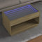 Myheimly Couchtisch, Beistelltisch mit Infinity-LED, Sofatisch Kaffeetisch für Wohnzimmer, Teetisch Wohnzimmertisch, Holzwerkstoff Glas Couchtisch Sonoma Eiche,90 x 50 x 50 cm