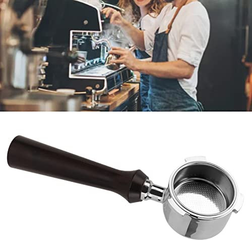 Porte-filtre sans fond de 51 mm, 51mm 3 Ear Bottomless Portafilter, Espresso Bottomless Porte-filtre, Espresso Machine Stainless Steel Portafilter for Delonghi Coffee Mahine (D)