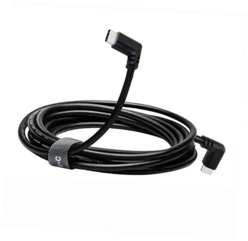 KOMBIUDA Double Type C VR Link Cable for Elbow Usb-c Charging Data Transfer Pins Professional Fast Charge Compatible with VR Headsets Black