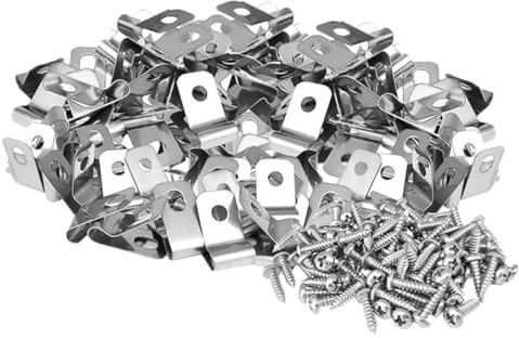 SEWACC 100 Ensembles Clips Fixation Clôture Métallique Aluminium avec Vis Pinces Ressort pour Montage Grillage Agricole Accessoires Durables pour Fixation Grillage Rigide et Cage