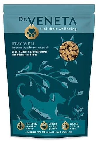 Dr Veneta Stay Well Premium Freeze-Dried Raw DogFood, Chicken, Rabbit with Apple & Pumpkin (500g)