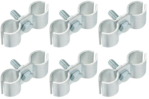 sourcing map 6pcs Chain Link Fence Panel Clamps, Dog Kennel Clamps for 9/16 (14mm) Round Pipe Frame, Galvanized Steel Fence Connector Temporary Dog Cage Hardware Parts with Bolts and Nuts