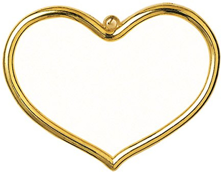 Vervaco Heart Shaped Frame, Plastic, Gold, 8 x 5 cm