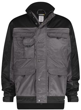 DASSY® Tignes Zweifarbige Beaver Winterjacke - Größe M - ZEMENTGRAU/SCHWARZ