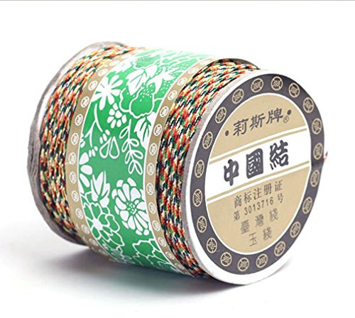 JTC 0.8mm avec 135m Fils Cordon Noeud Chinois pour DIY Bracelet Collier Bijoux en Nylon (Multicolore)