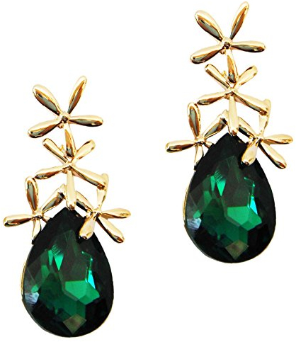Navachi - Basismetall, vergoldet mit 18 kt Tropfenschliff grün Oxyde de Zirconium