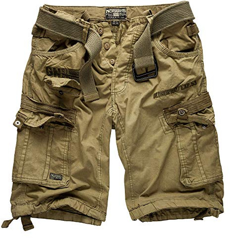Geographical Norway Cargo Shorts Kurze Hose Bermuda mit Gürtel Short Hunter im Bundle mit UD Bandana