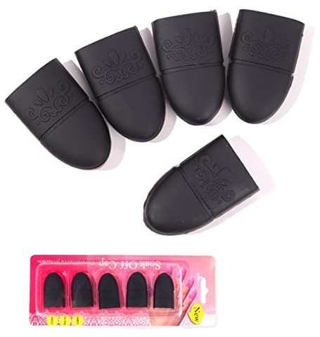 PhantomSky 10 Stücke Nagellackentferner Clips Set, Nagelclips für Gelnägel Nail Art Gel-Entfernerkappen, Langlebig und Wiederverwendbar Wrap Tool Nagel Werkzeug, UV Nagelgellack, Schwarz