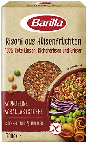 Barilla Risoni 300g | Aus roten Linsen, Kichererbsen und Erbsen, reich an Eiweiß, glutenfrei