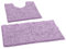 LuxUrux Luxury Chenille (2-Piece) Bath Mat Set, Soft Plush Anti-Slip Rug + Toilet Mat.1'' Microfiber Shaggy Carpet, Super Absorbent (Lavender, 80 x 50 cm + U Shaped 50 x 50 cm)