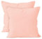 Encasa Baumwoll-Kissenbezüge, 2er-Set I 16x16 in (40x40 cm) - Powder Pink I kein Einsatz I einfach Kissenbezüge I Maschinenwaschbar | Nur Innen benutzen