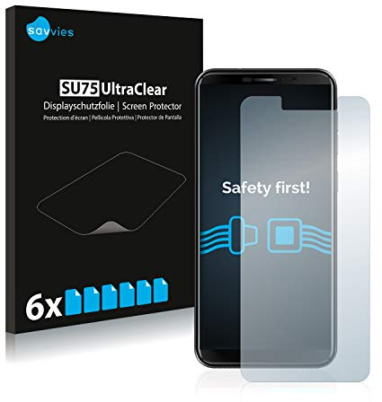 Savvies 6 Stück Schutzfolie für Cubot J3 Displayschutz-Folie Ultra-Transparent