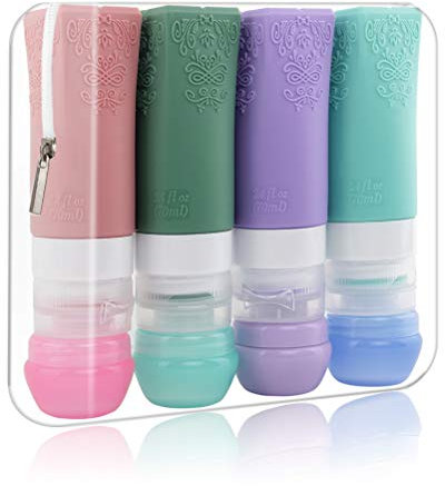 PYRJIN Silikon Reiseflaschen Set, PYJR Auslaufsicher Reise-Container BPA-frei TSA Genehmigt, 8-Pack-Portable Travel Zubehör für Shampoo, Toilettenartikel, Lotion.