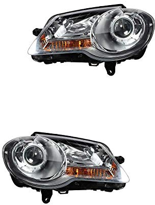 Halogen Scheinwerfer Set links & rechts Hauptscheinwerfer Frontscheinwerfer H7/H7 mit Elektromotor für Model Touran 1T1 1T2