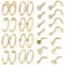 AllerPierce 30Pcs 20G Gold Nose Rings Set Bone Screw L Shaped Nose Studs Tragus Cartilage Nose Ring Hoop Stainless Steel Nose Piercing Jewelry for Women Men