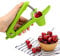 MEETOZ Cherry Pitter Remover,Cherry Fruit Kitchen Olive Core Remove Pit Tool Seed Gadget Stoner Corer Pitter Remover,Portable Cherry Pitter Tool Kitchen aid with Space-Saving Lock Design (Green)