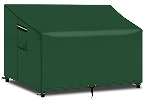 PATIO PLUS 3 Sitzer Gartenbank Abdeckung wasserdicht mit Air Vent 163x66x63/89cm für Gartenbank reißfest 600D Oxford (Grün)