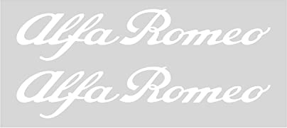 Alfa Romeo 21898 Adesivi Logo Scritta Bianco, 25 cm, 2 Pezzi