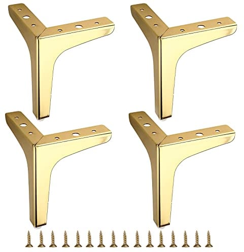 IGNPION 15cm Metall Sofa Bein Möbelbeine aus Metall 4 Stück Moderne Möbel Füße Sofa Möbel Riser Füße goldfarben