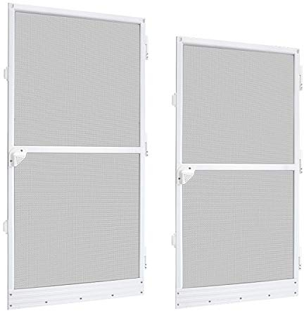 NAIZY Mosquitera para Puerta con Marco - 95 x 210 cm, Mosquitera (Blanco)