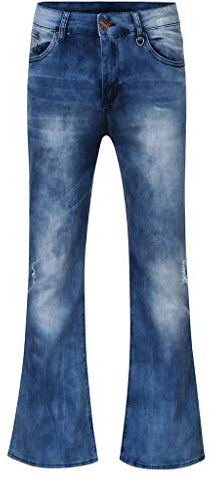 Herren Schlaghose Mit Ausgestelltem Bein Vintage Punk Geradem Bein Denim Jeans Schlaghose Mit Tasche Relaxed Stretch Bell Bottom Fit hip hop Felsen Hose Retro