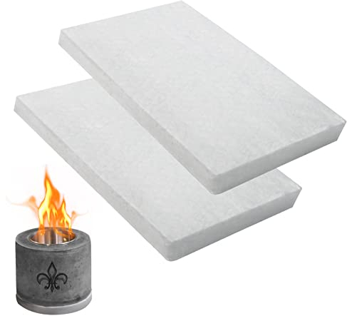 Premium-Keramikwolle für tragbare Tisch-Feuerstelle zur Verlängerung der Brenndauer – Keramik-Wolldocht-Schwamm, Keramikfaser-Isolierung für Bioethanol-Kamine (30,5 x 20,3 cm), 2 Stück