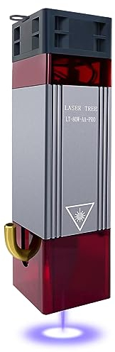 LASER TREE 10W Laser Module with Air Assist and Magnetic Eye Protection Together, Laser Head Double Ultra-Fine Compressed Spot Compatible with Laser Engraver Cutting Machine,12V