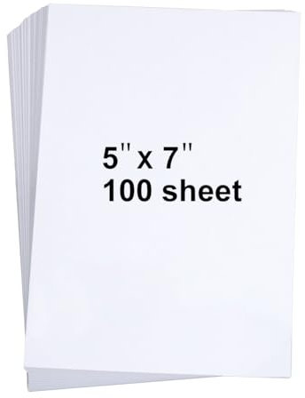 100 Stück 12,7 x 17,8 cm weißer Karton, schwerer Karton, blanko Einladungspapier, Grußkarten, bedruckbar, 33,6 kg Einband, 200 g/m²/Weiß