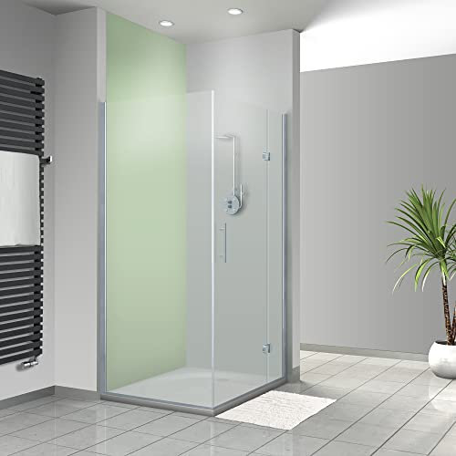 WANDFREUDE individuelle Duschrückwand Aluverbundplatte auf Maß (1 Stück - Weissgrün - Seidenmatt) – Dusche Wandverkleidung Duschwandverkleidung Duschrückwände