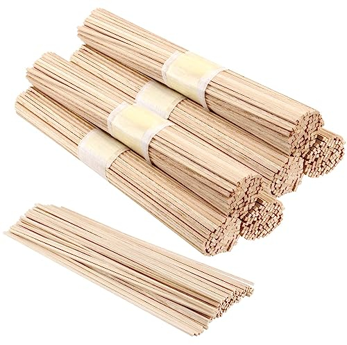 SINJEUN Lot de 300 bâtons carrés en bois de balsa pour sculpture, modélisme et loisirs créatifs (305 x 3 x 3 mm)