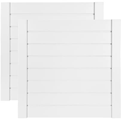 Lamellentüren Holz 2er Pack 494x474 mm | Holztür aus massiver Kiefer mit MDF Lamellen | Möbelfronten für kreative Renovierung | Lamellentür für Garderobe, Küche oder Wohnzimmer | Weiß lackiert