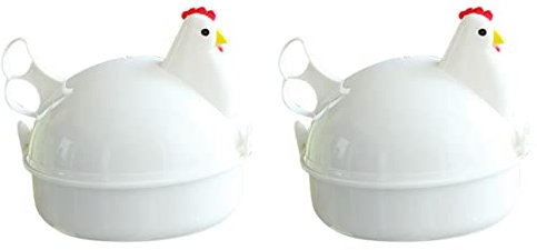 Speesy 2 x uova a forma di gallina per forno a microonde, bollitore, fornello, utensili da