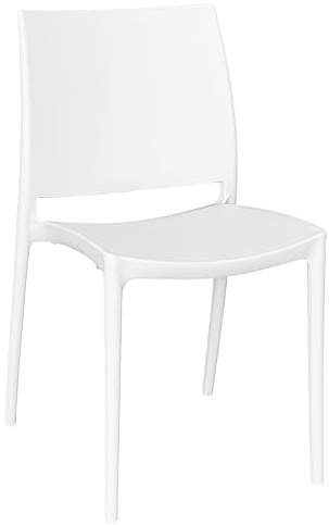 okAffareFatto di Zimbardi Costanza Esszimmerstuhl Küche Garten Restaurant El aus Kunststoff Farbe Weiß Modell Komfort